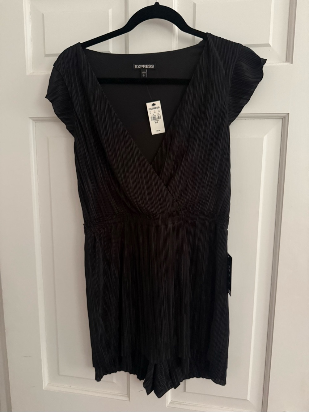 Express Black Pleated Surplice Romper New with Tags $69.50